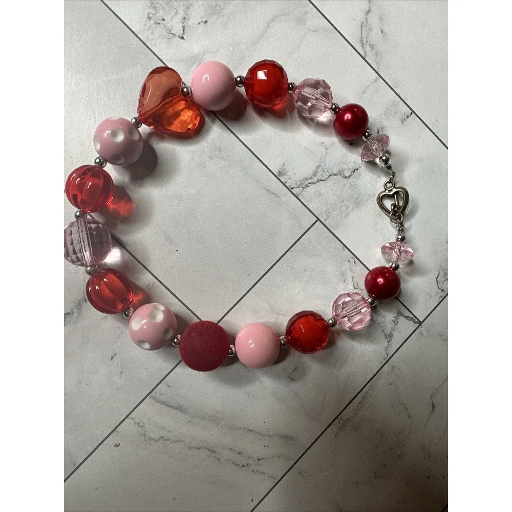 Valentine's Girls Bubble Bead Necklace